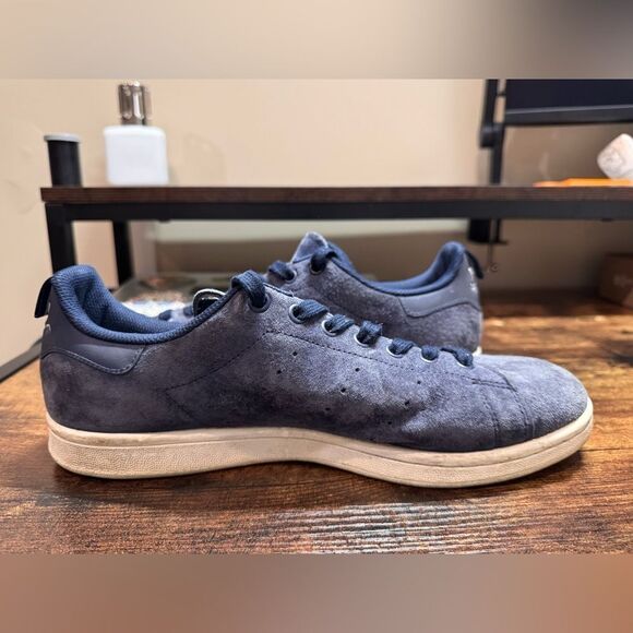 s-l400.jpg Adidas Stan Smith Classic Suede Blue Tennis Shoes Sneakers Size 10.5